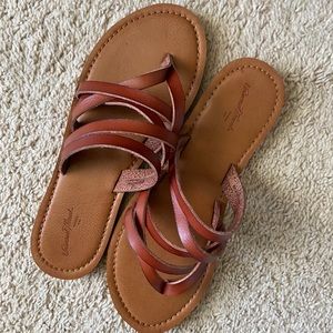 Faux Leather Strap Sandals
